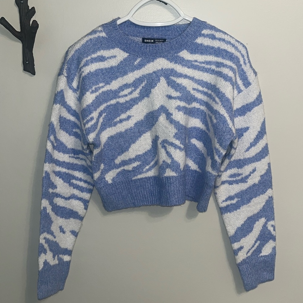 Blue zebra sweater